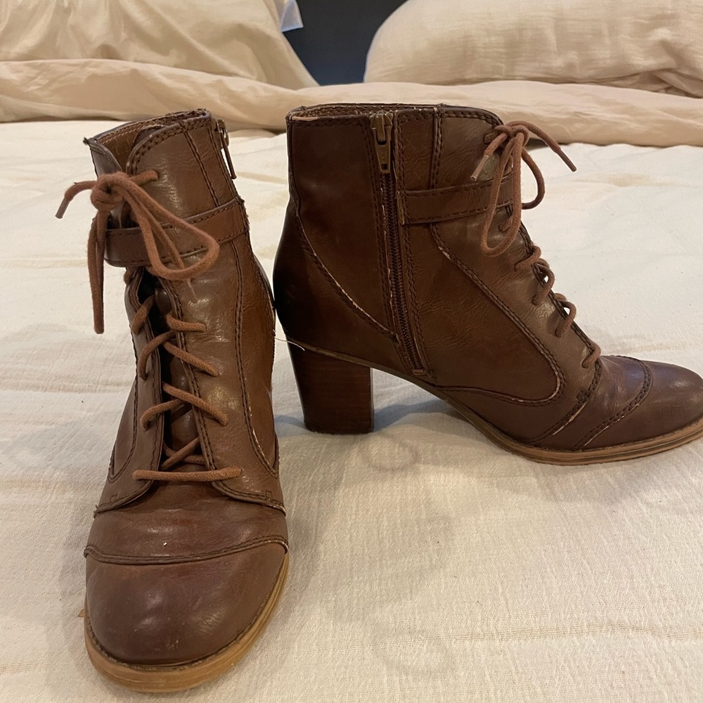 Brown Leather Ankle Boots